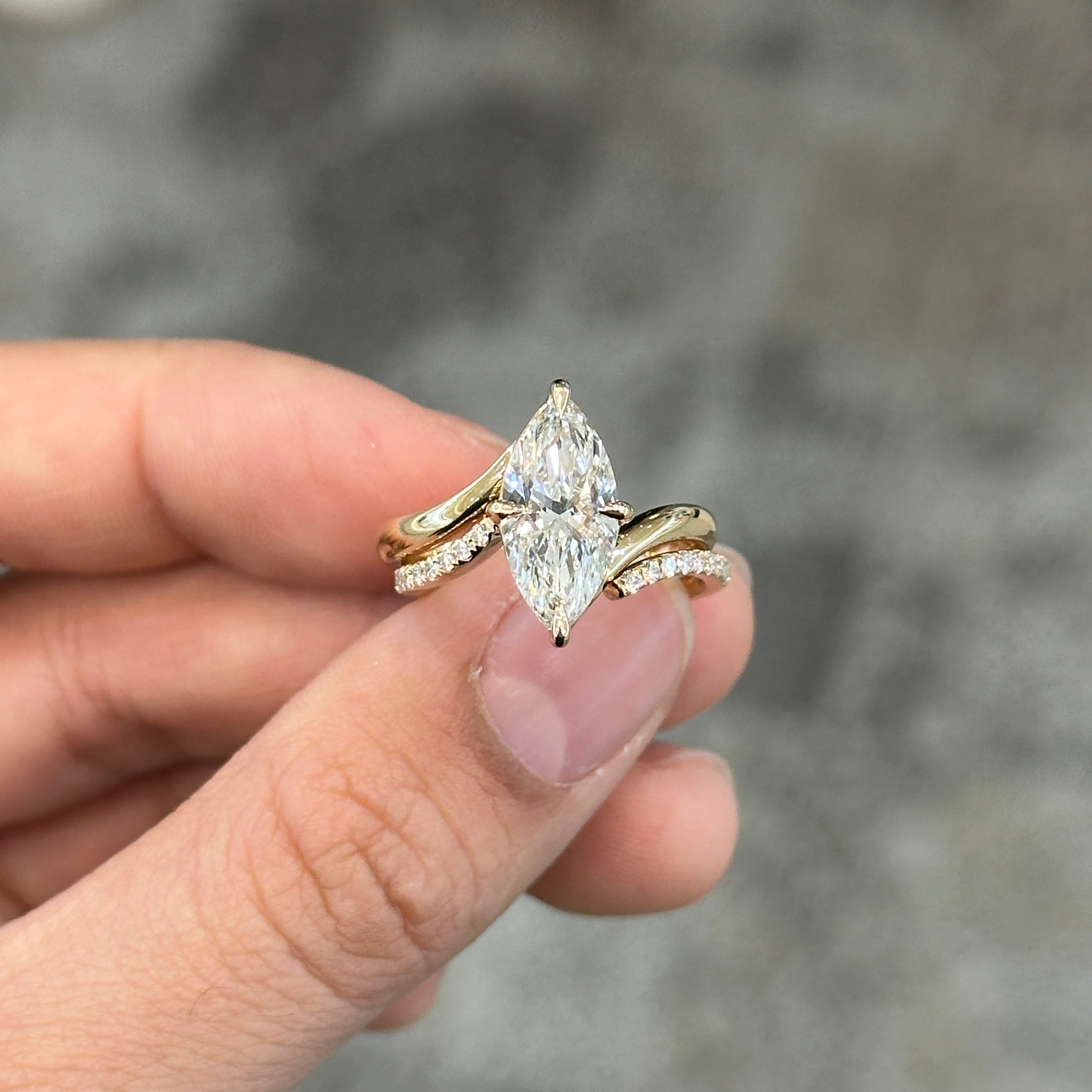 Amber Lab Diamond Engagement Ring