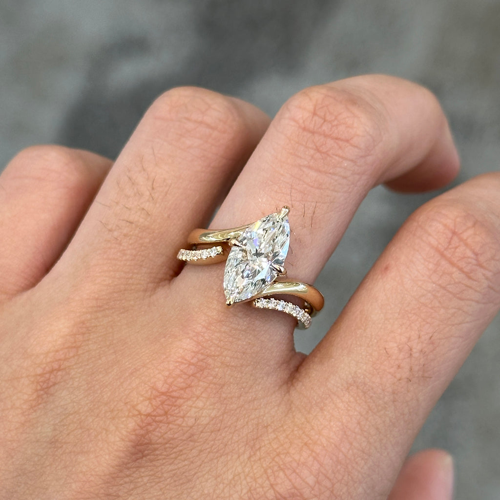 Amber Lab Diamond Engagement Ring