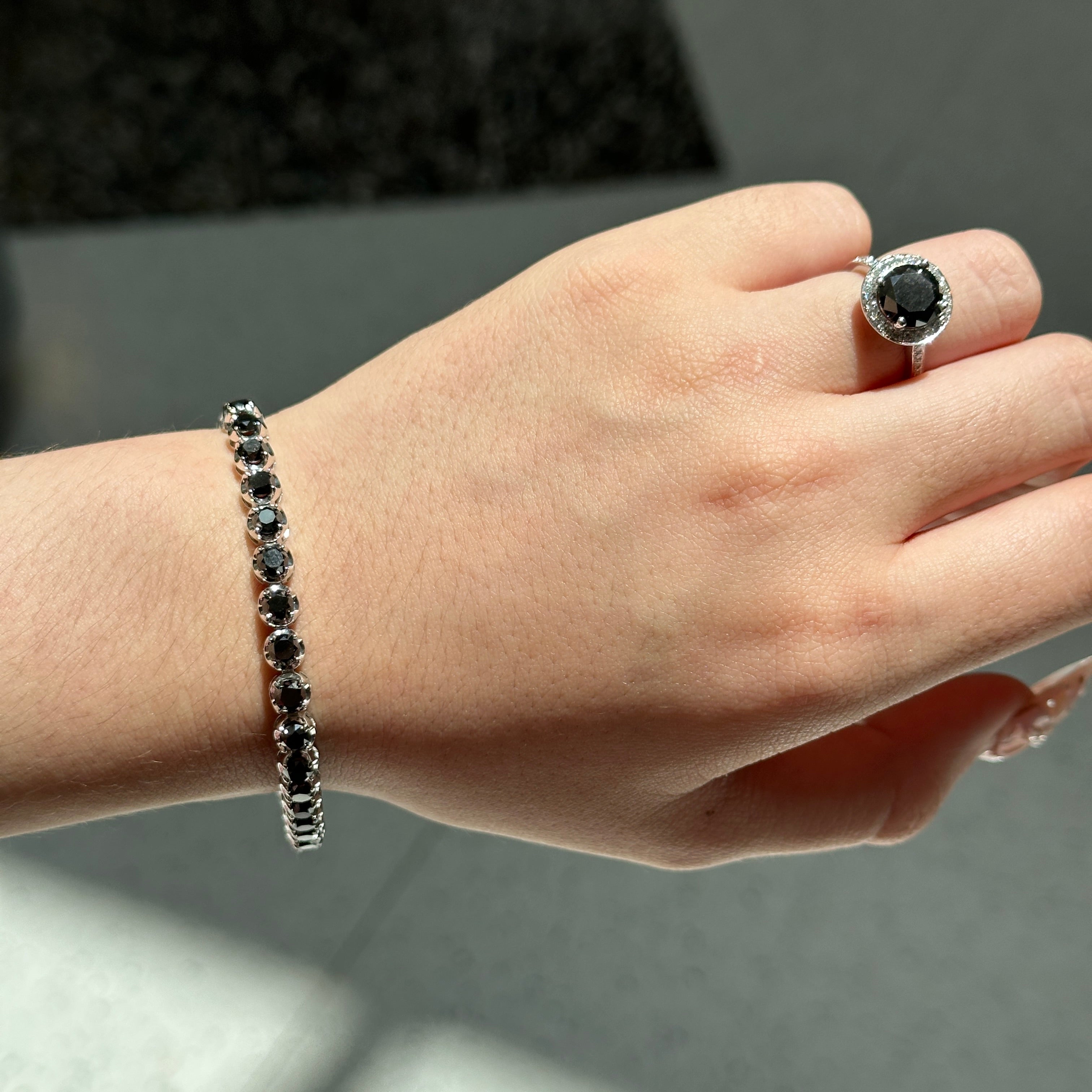 Black Diamond Tennis Bracelet
