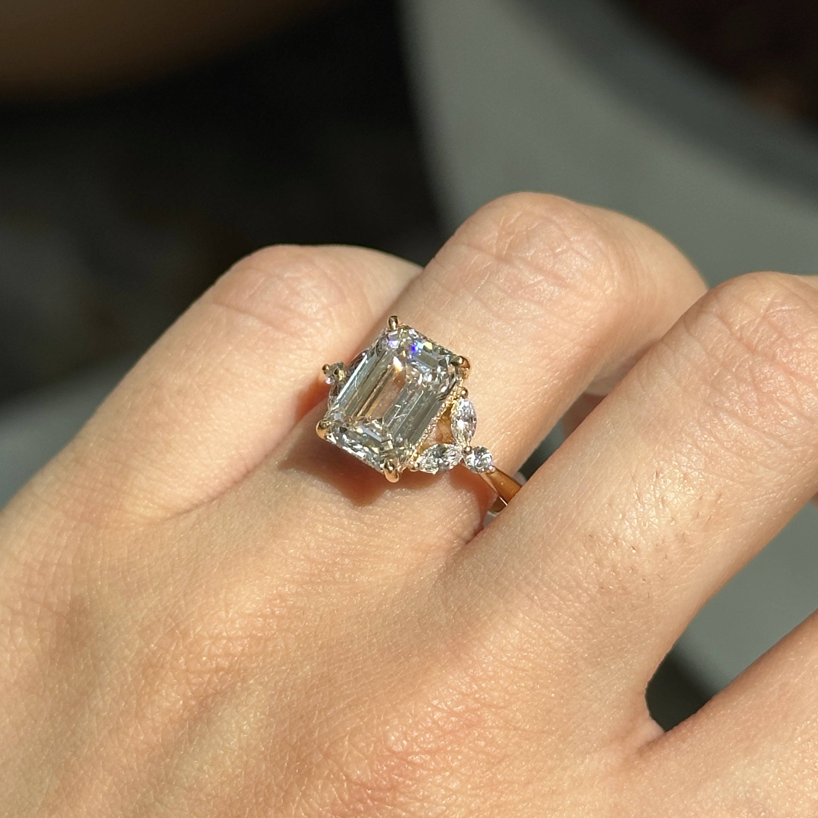 Anna Lab Diamond Emerald Ring