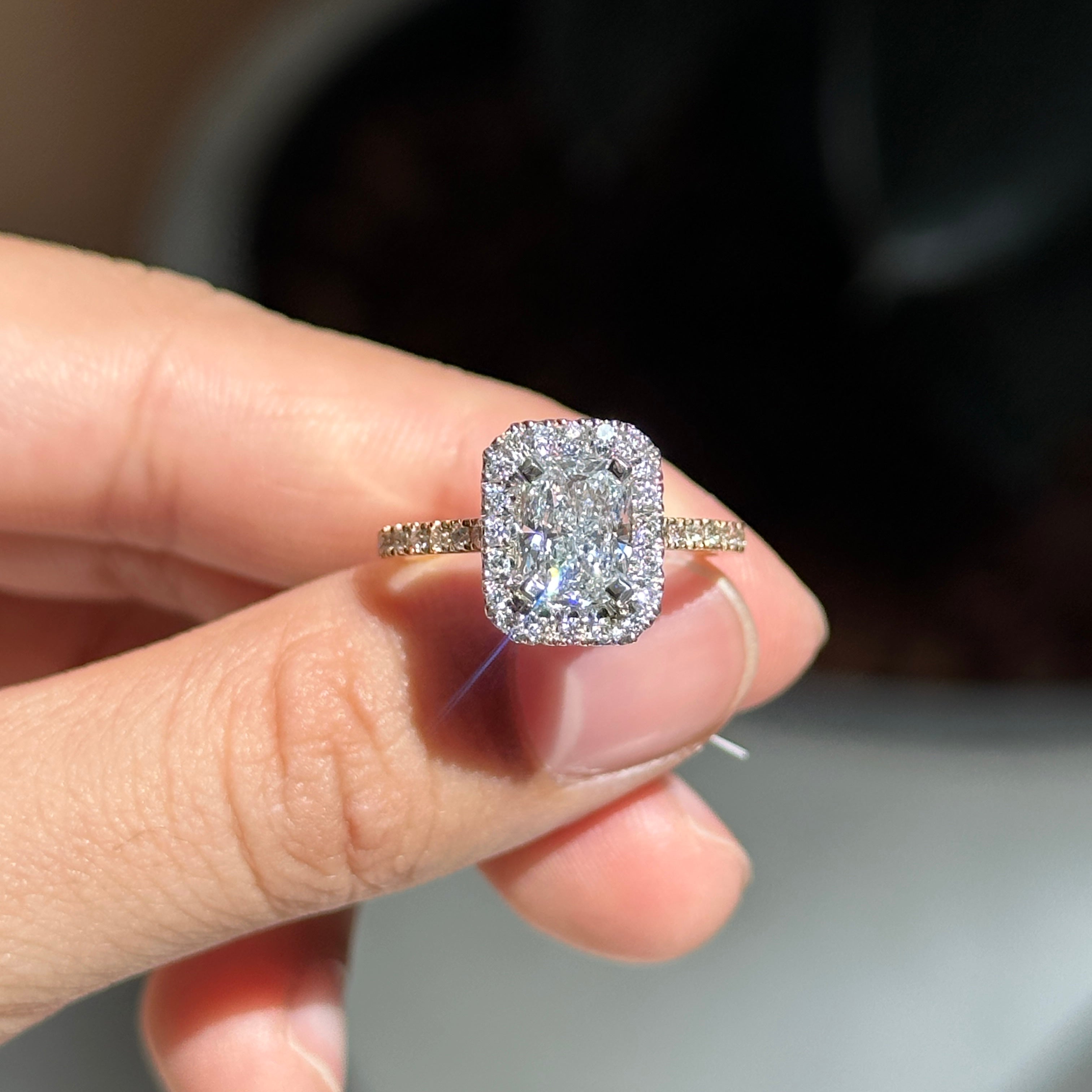 Lara Lab Diamond Radiant Cut Ring