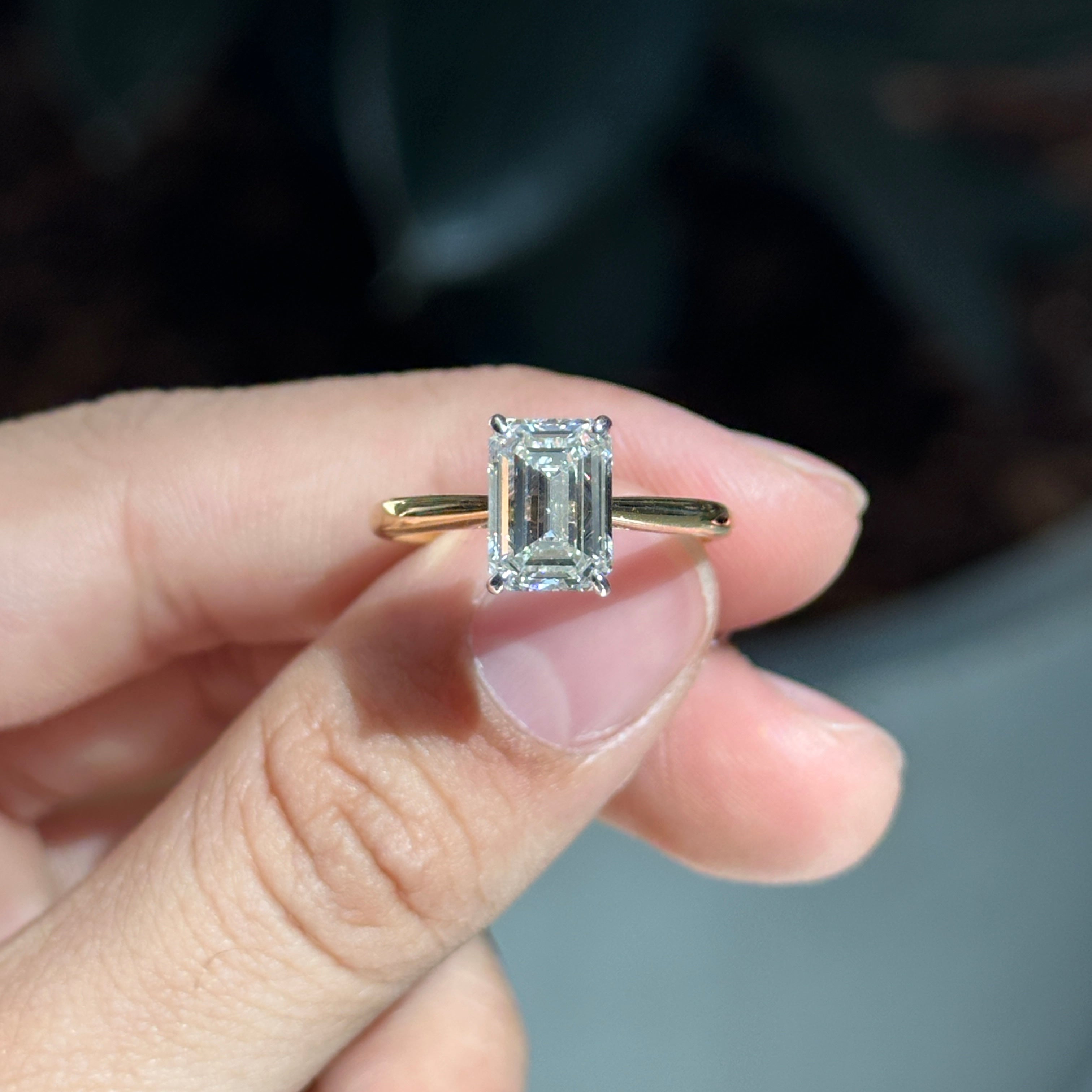 Addison Lab Diamond Emerald Ring