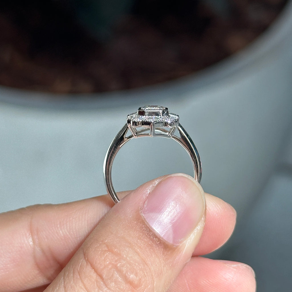 Jackie Lab Diamond Art Deco Ring